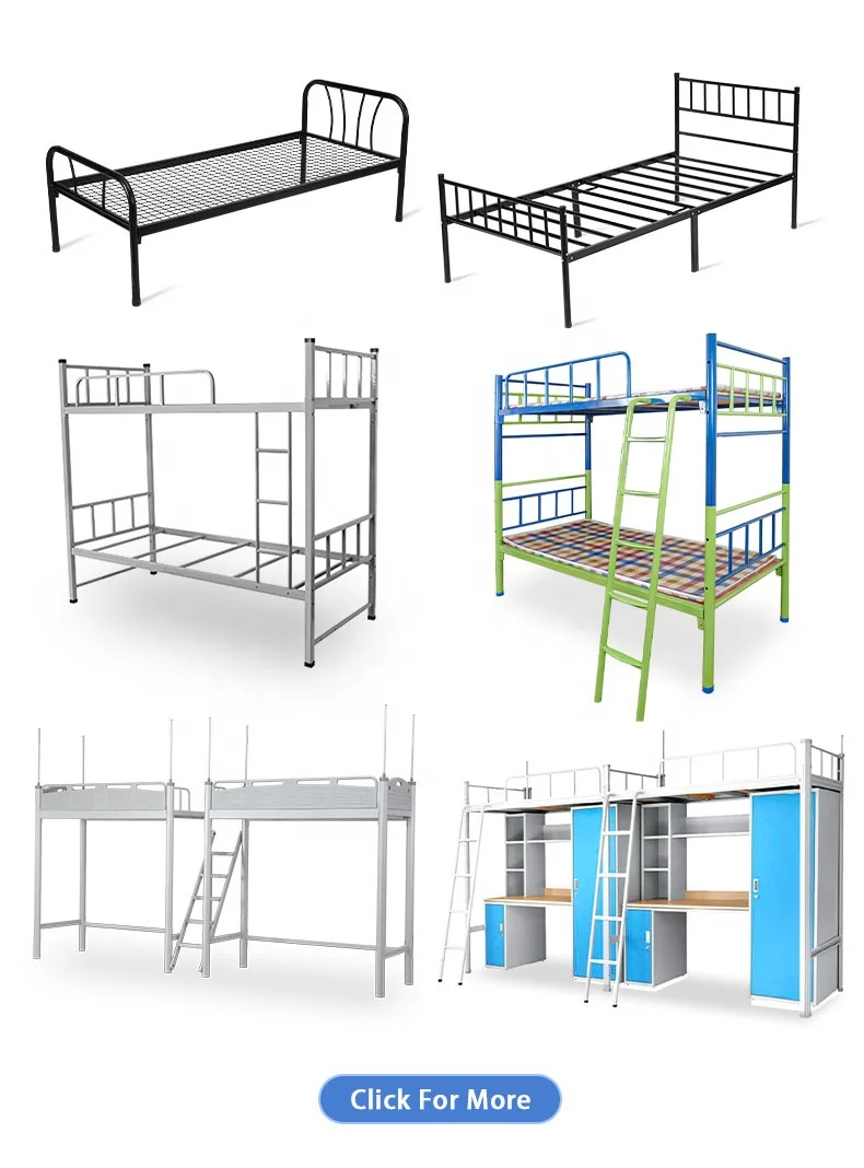 Simple Modern College Apartment or Hostel Dormitory Furniture School Bed Frame Single Square Tube Metal Bed