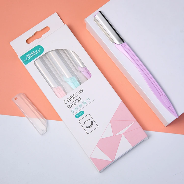 3pcs/Set Ladies Eyebrow Hair Remover Trimmer Set Custom Logo Eyebrow Razor And Facial Razor Shaper A0371
