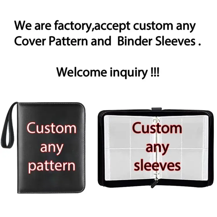 Wholesale 4 Pockets Zippered  Pokemo ned folders Trading Card Binder