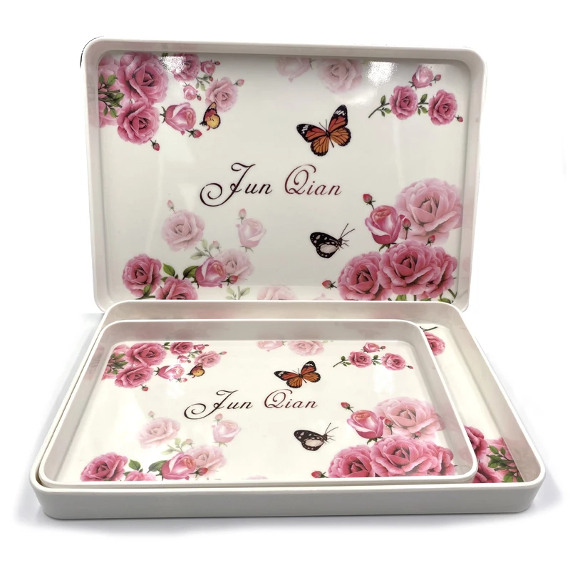 plastic melamine  custom designs printing serving tray