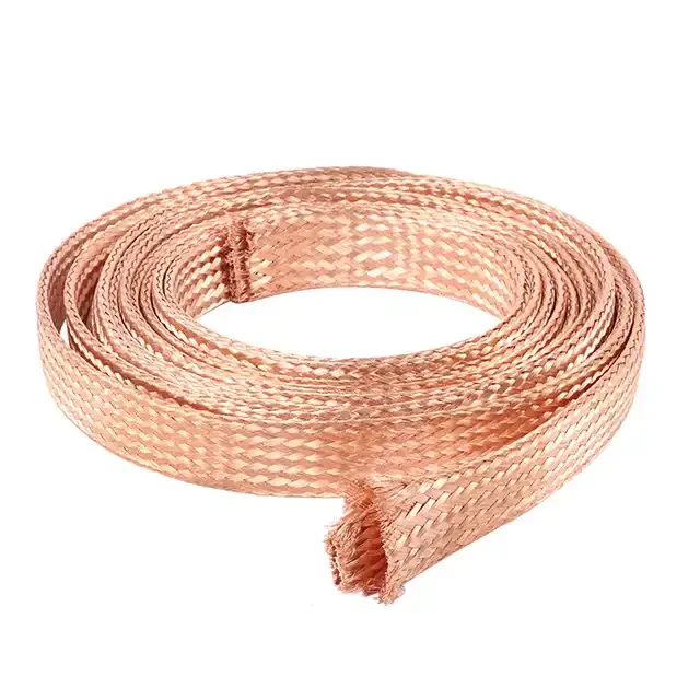 LongTai hot sale 0.15mm Copper Flexible Connector Flat Braided Wire Grounding Wire Tinned Copper Braided Wire