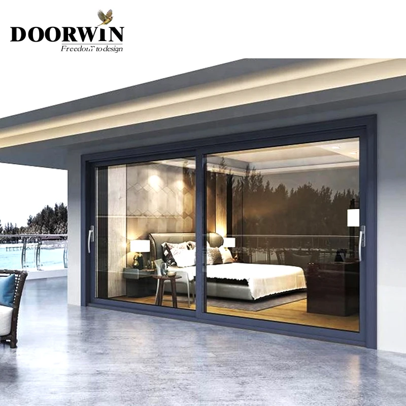 Hot sale modern aluminum double glazed or triple glass soundproof exterior entry sliding doors