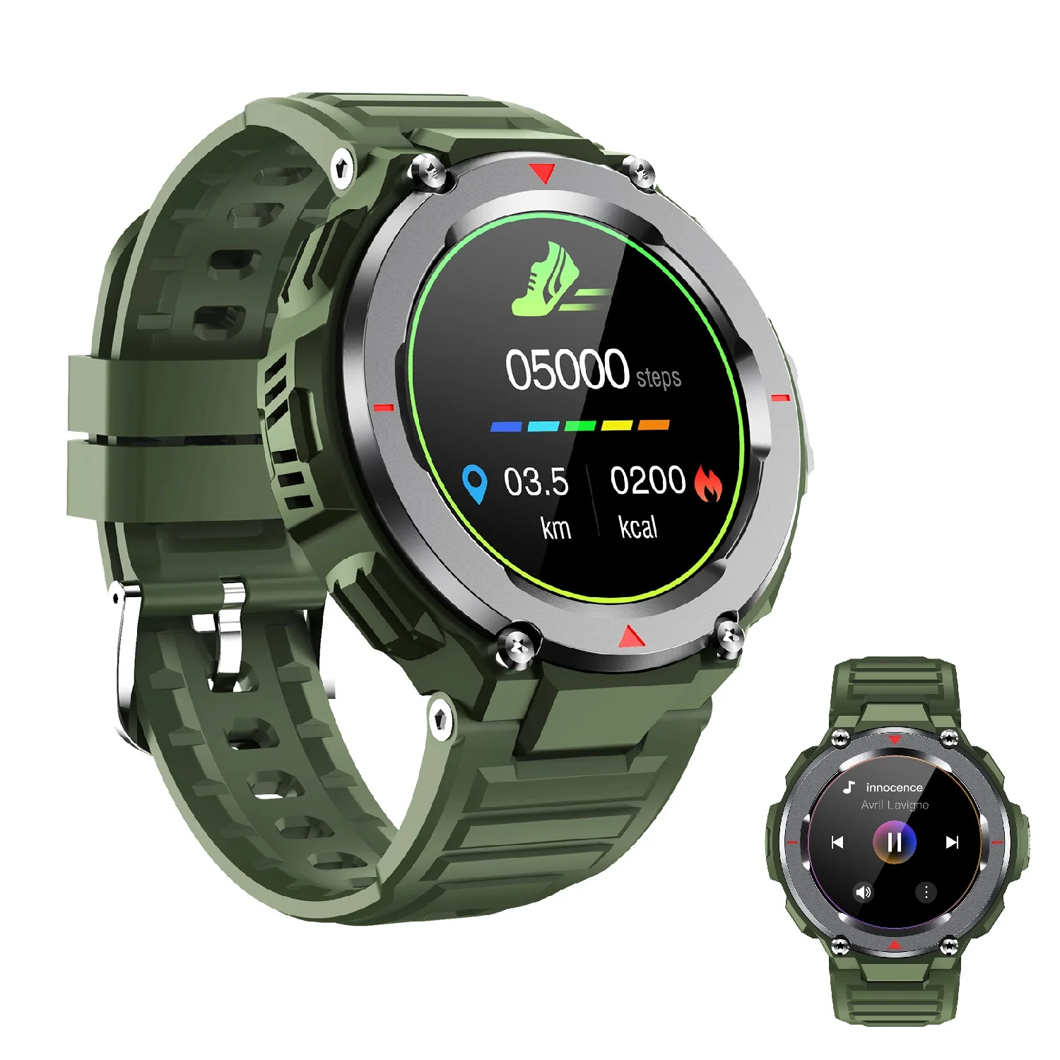 Hardcore Style S25 Round Shape Sweat Proof Smart Wristband Professional Sports Mode Smart Watch