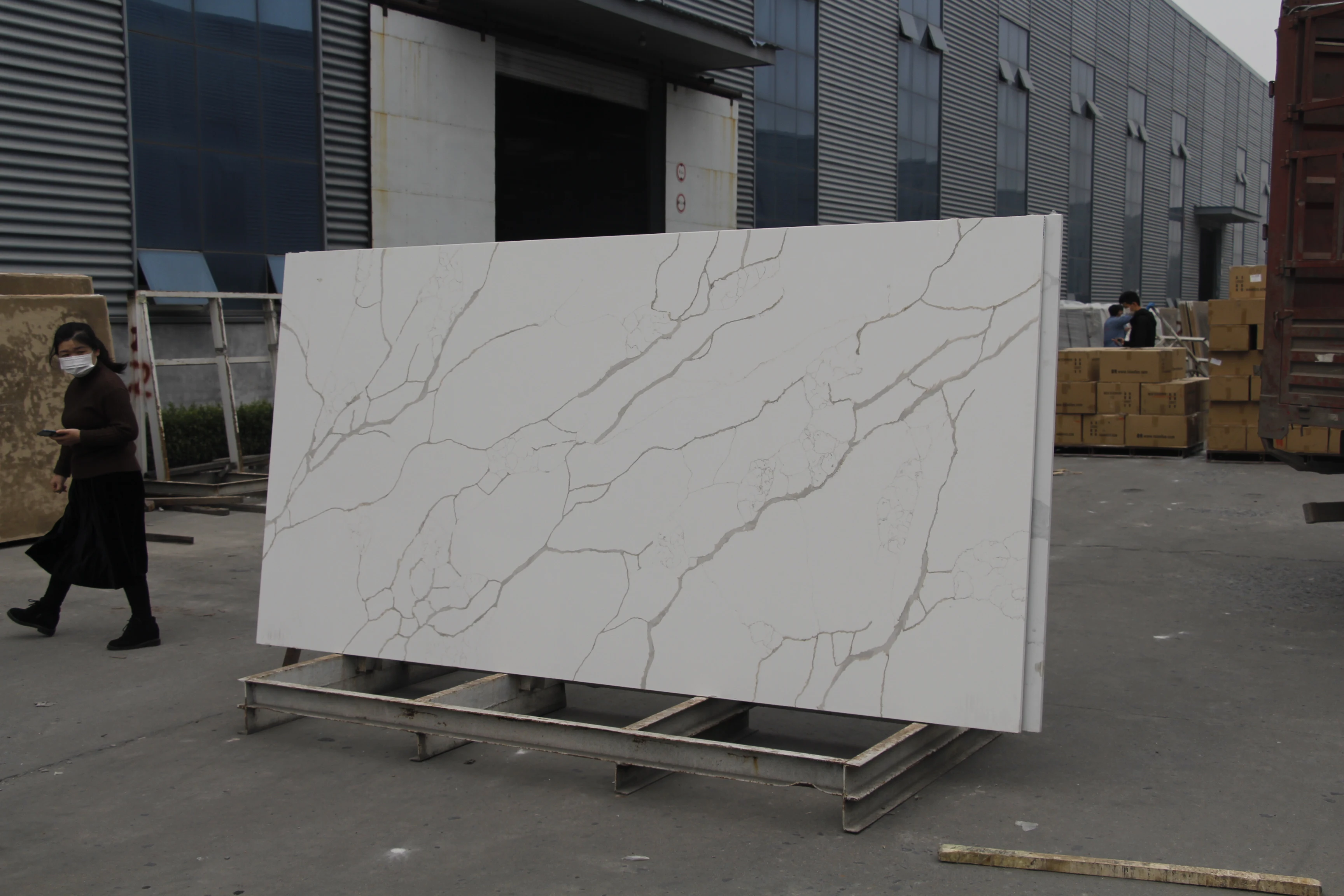 Calacatta White Artificial Slab Stone Quartz quartz vanity counter top Kitchen