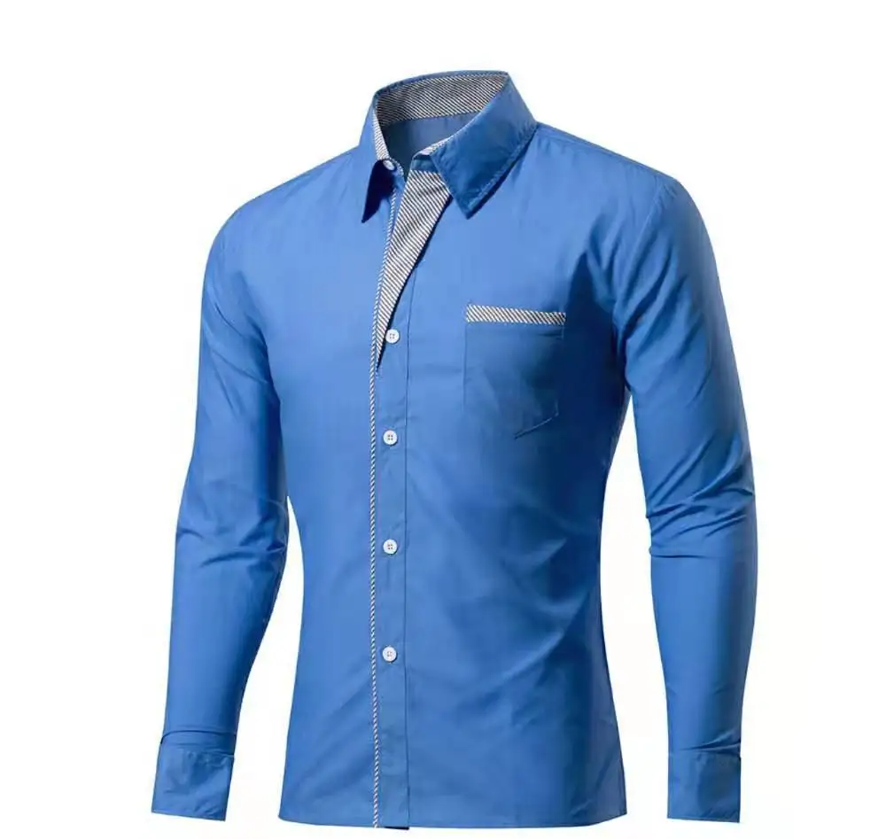 
2021 wholesale Fashion Long Sleeve Shirt Men Slim Design Formal Casual Shirt Men 