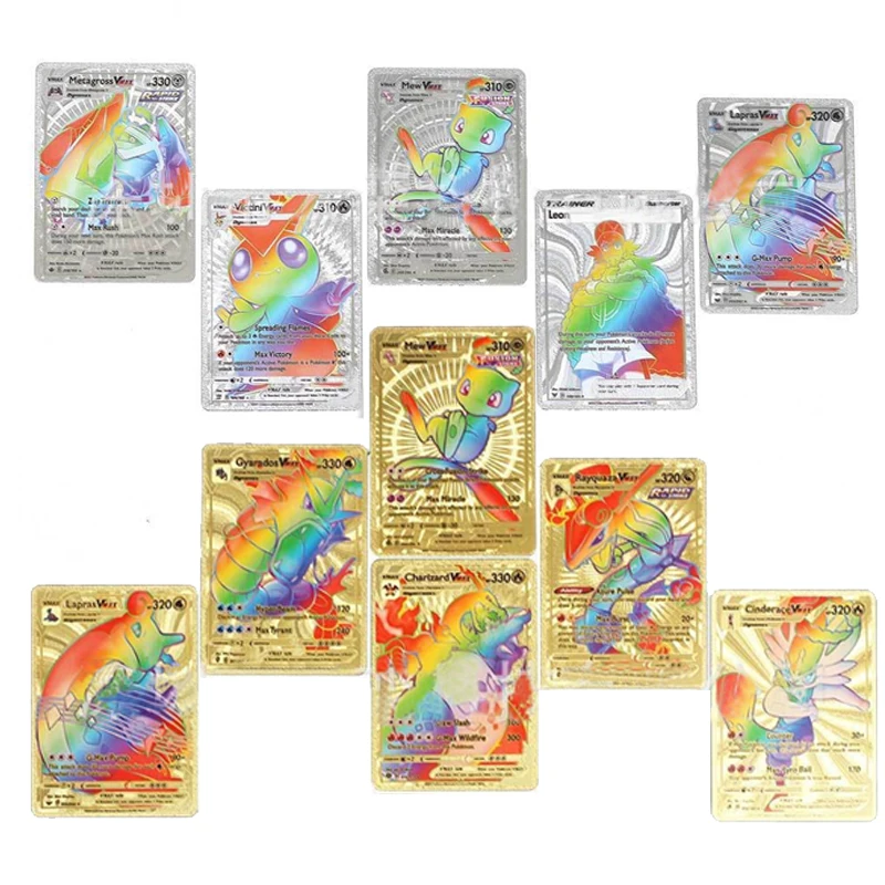 Wholesale Popular Rare Pikachu Gold Black Poke mon Card Trading Playing Game Cards Poke Mon Playing Card