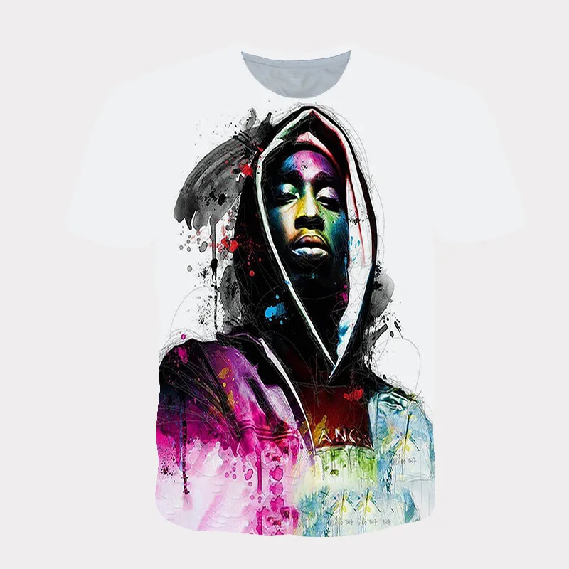 Custom 2PAC 3d Printed T-shirt Vintage Graphic All Over Print Tees Casual Oversized T Shirt For Black History Month