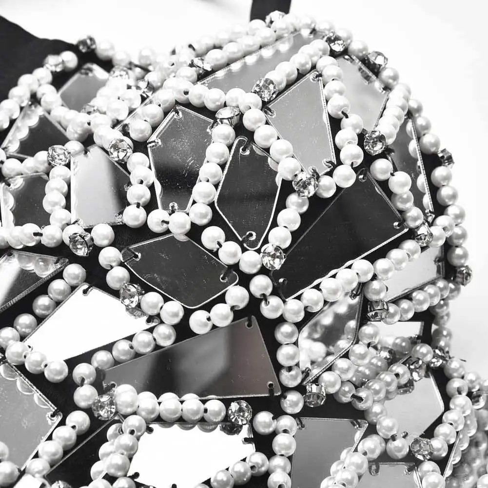 KYO Children Girl Shiny Sling Sequined Bra Top Short Top Plexiglass Nail Drill Stage Costume