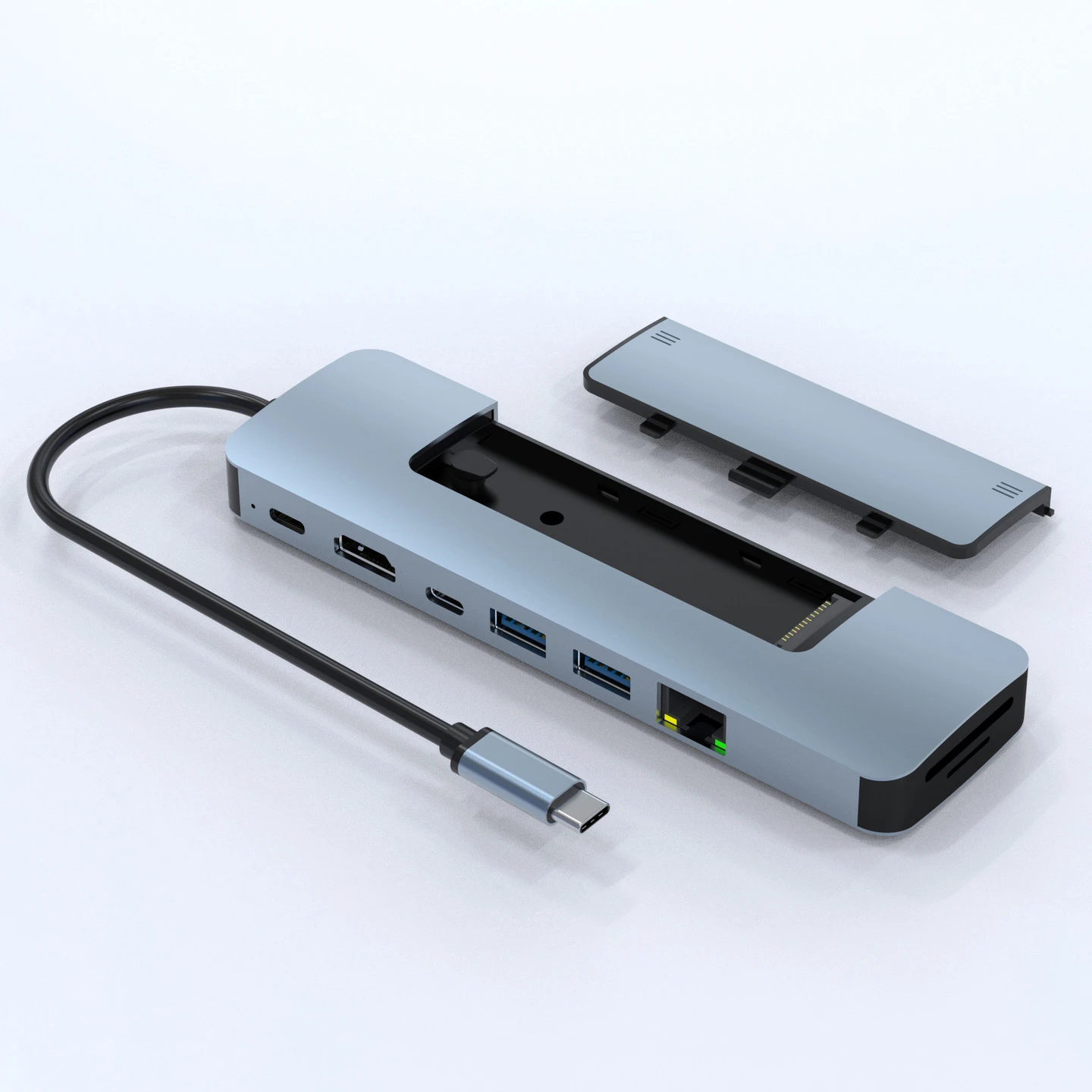 Новая док-станция с 9 портами 3 1 концентратор USB Type-C для HDMI-совместимый RJ45 Lan NVME acasis usb-концентратор ssd Mac Pro USB-разветвитель