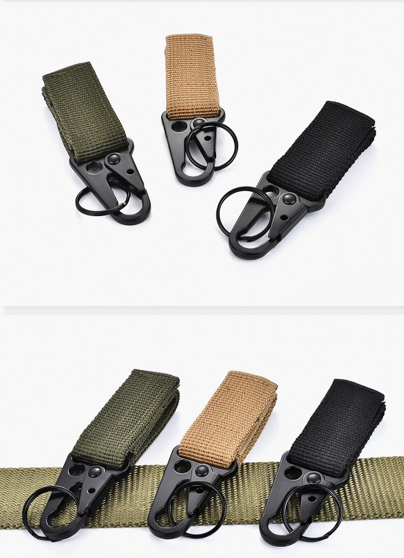 Outdoor 3 packs of Molle belt nylon belt accessories keychain carabiner rock climbing waist bag survival equipment