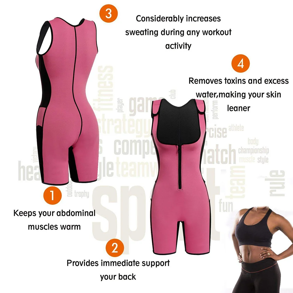 Women Full Body Shaper Neoprene Sweat Sauna Suit Waist And Thigh Trainer tank top
