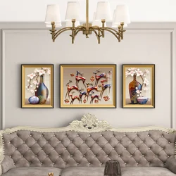 European style luxurious landscape painting decoration painting crystal porcelain painting wall art glass picture frame