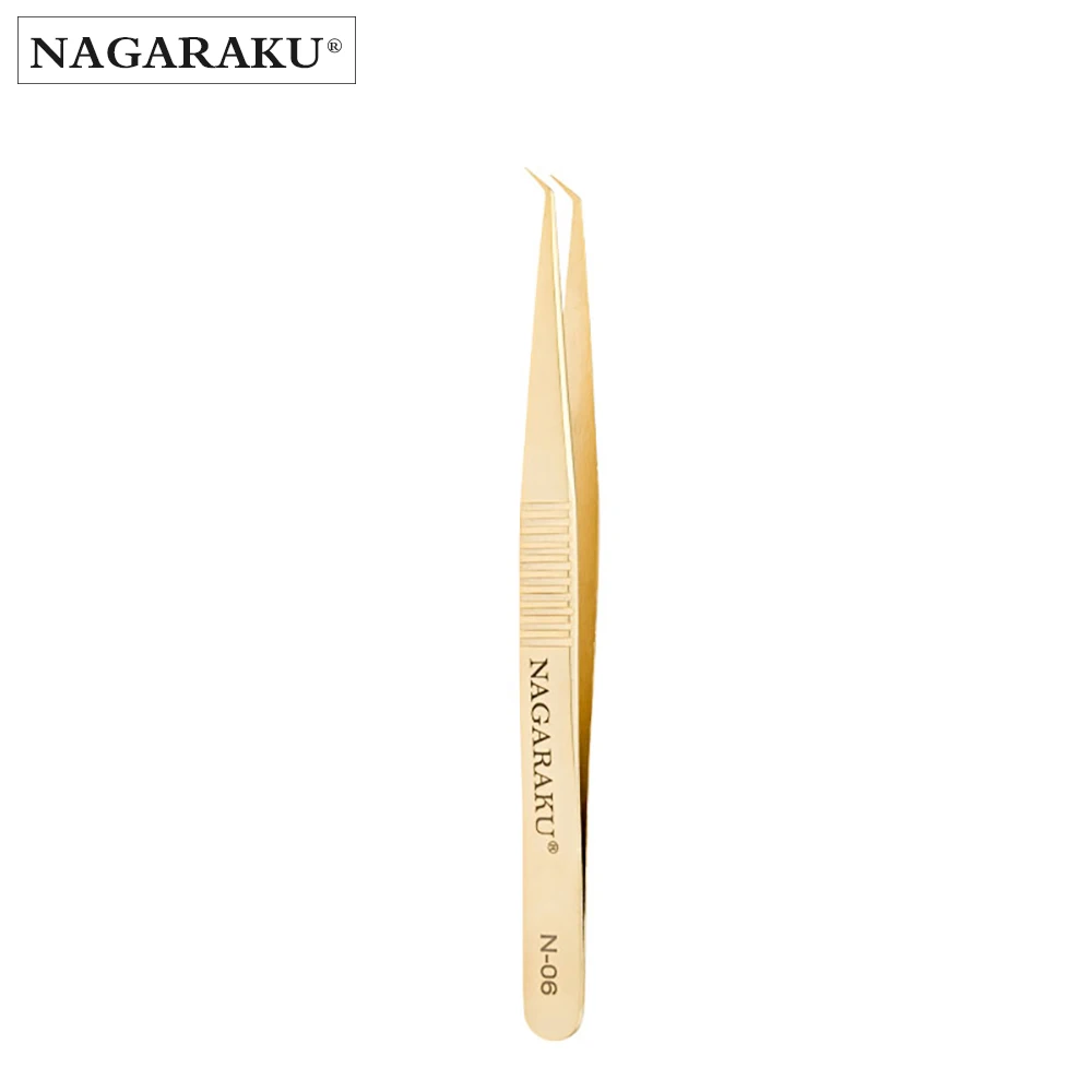 NAGARAKU N-06  Make up Tools Eyelash Tweezers Fans Eyelash Tweezers Russian Volume Accurate Auto-fans Tweezers N type Pincette