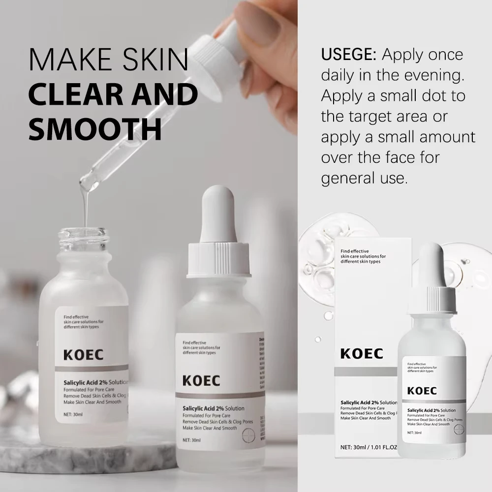 Salicylic Acid 2% Solution Formulated for Pore Care Remove Dead Skin Cells & Clog Pores  Face srum Private Label