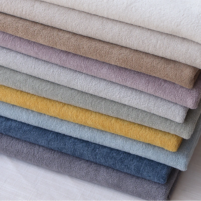 Henry Fabric Factory Directly Sells High Quality Solid Color Thick Polyester Fleecy Waterproof Sofa Fabric