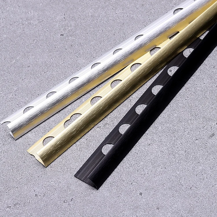 Customized  Misumi custom 12mm flexible laminate wall edge stair carpet floor aluminum profile cover tile trim strip