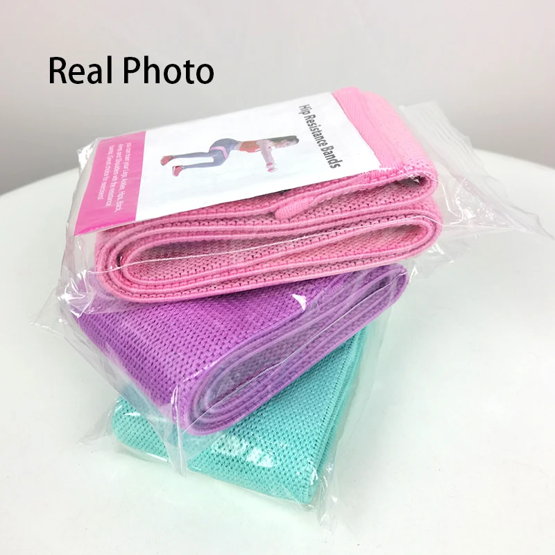 Amazon Wide Fabric Elastic Exercise Bands Set Workout Booty Hip Bands Resistance Loops Bands with Logo