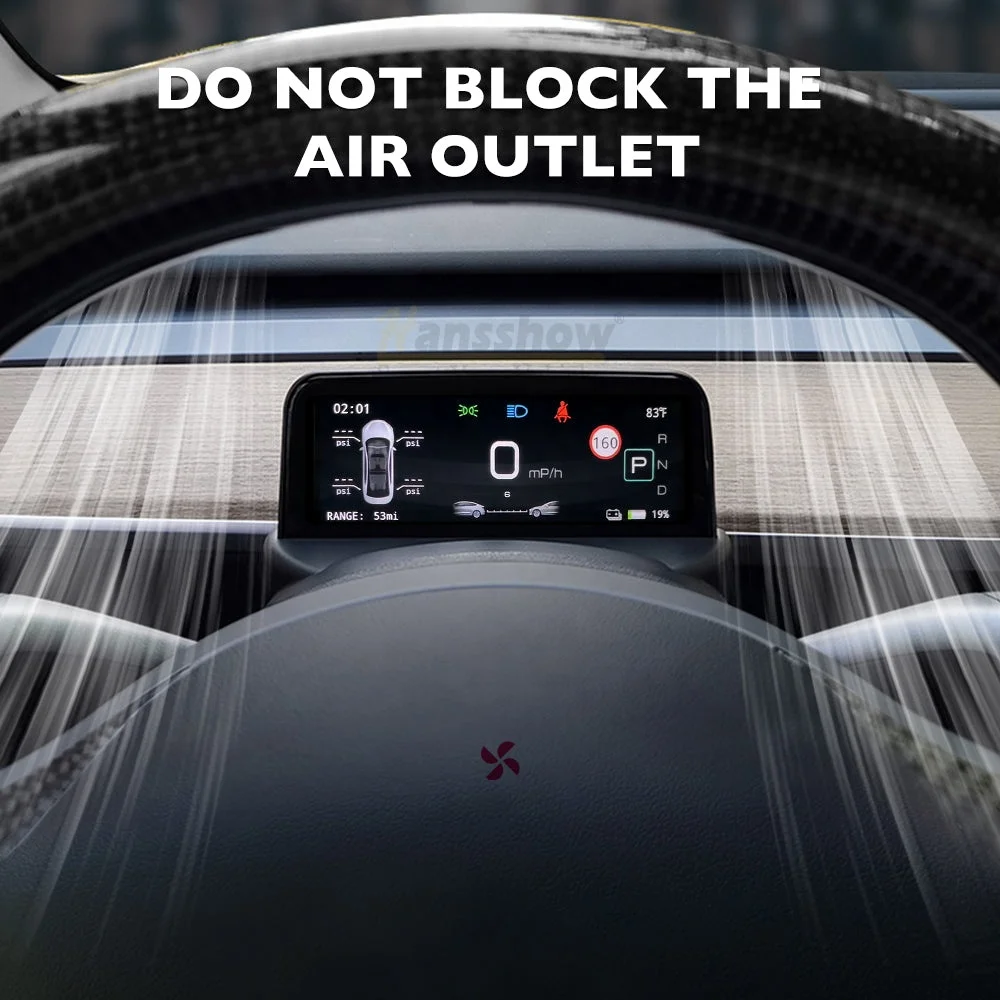 Hansshow Mini Model Y Gauge Cluster Screen Display For New Tesla Model 3/Y Aftermarket Car Instrument Cluster Speedometer