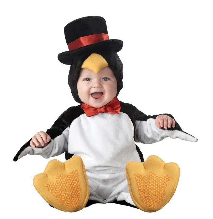 Unisex Baby Animal Costume Cartoon Penguin Outfit Baby One Piece Lion Rompers