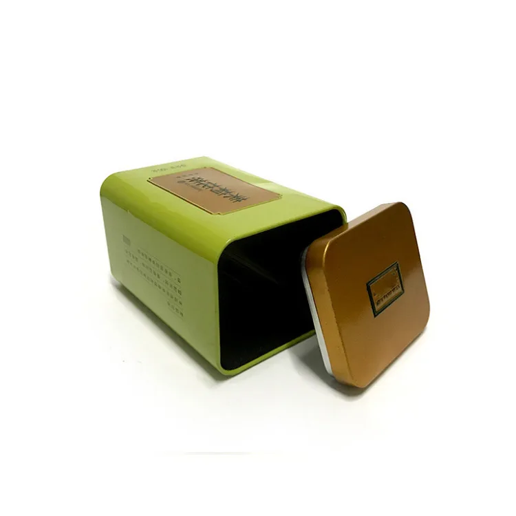 Custom  Recgangle  Food Grade Metal Box Tea Tin Box Metal Tin Box