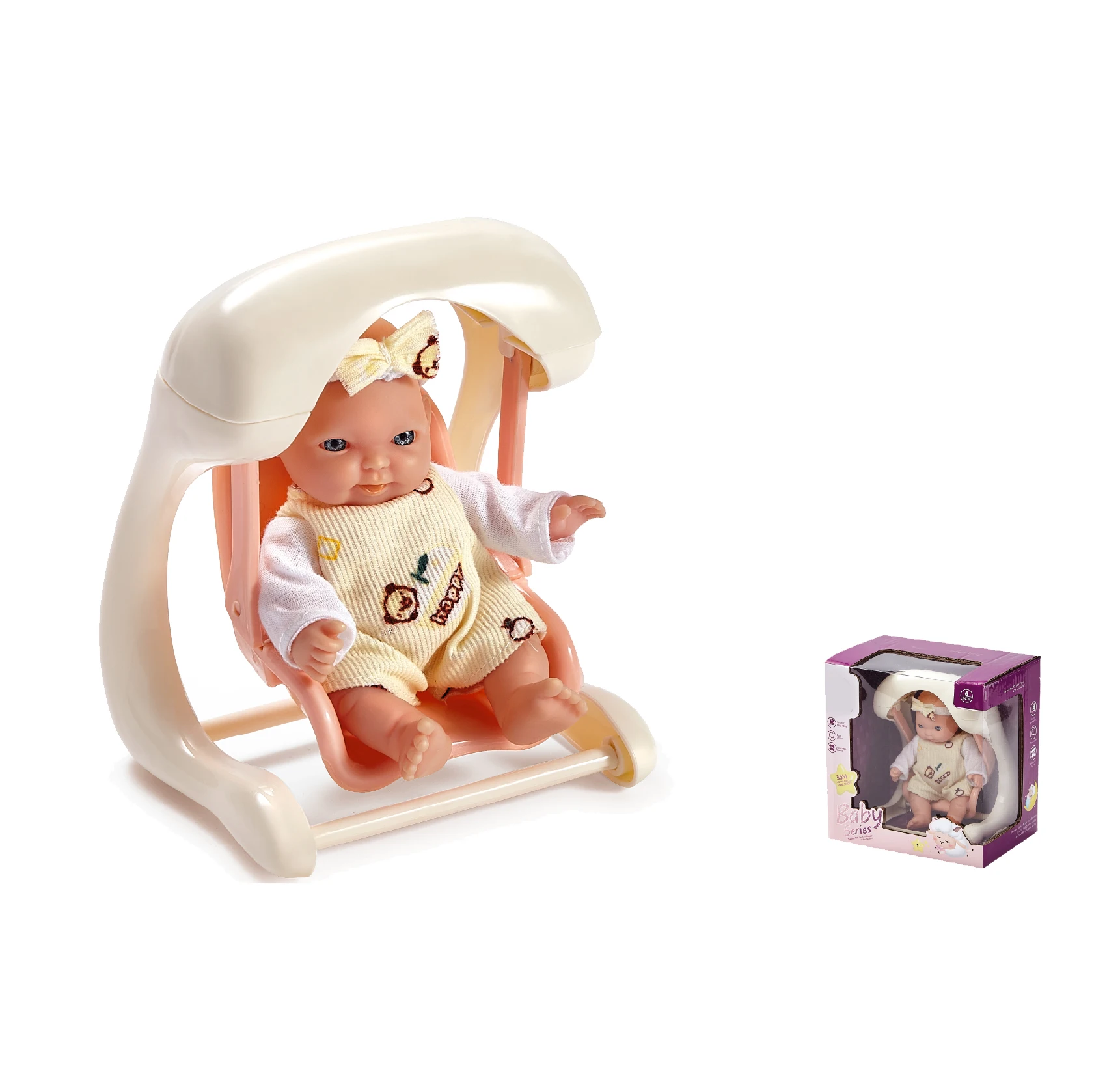 New Realistic Newborn Baby Dolls Full Body Silicone 6 Inch dolls bed cradle Lifelike Reborn Baby