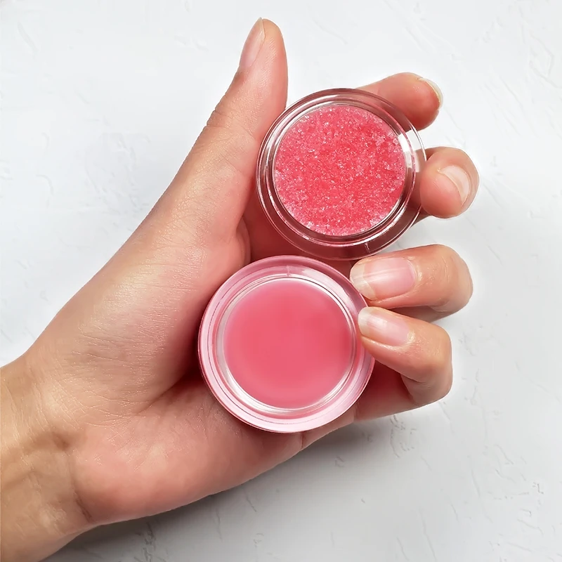 Vegan Fruit Lip Scrub Private Label 2 in 1 Moustirzing Lip Care Balm Sugar Lip Scrub