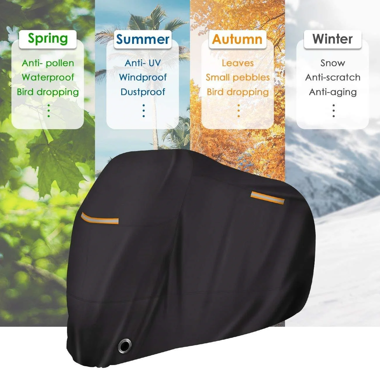 Waterproof and UV Durable Motorcycle Grip Cover cape for Outdoor With 300D Heavy Duty Fabric