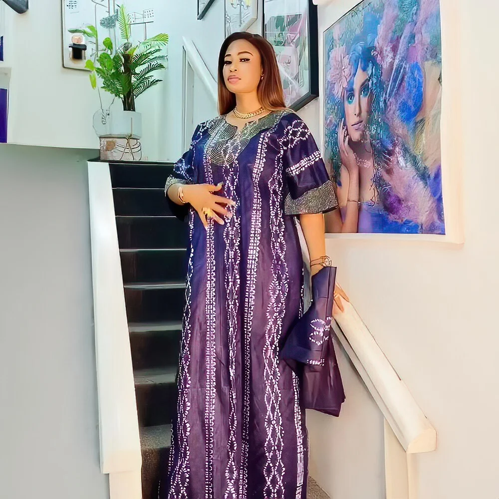 New Product Women Dashiki Dresses For Women rhinestone Ankara Dress African rayon Plus Size African Print Dresses