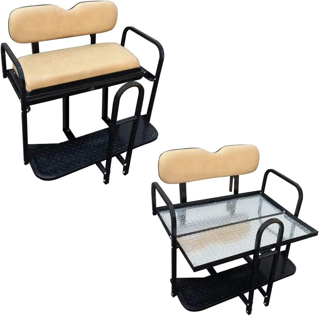 Beige EZGO TXT Golf Cart Rear Flip Back Seat Kit From China Factory