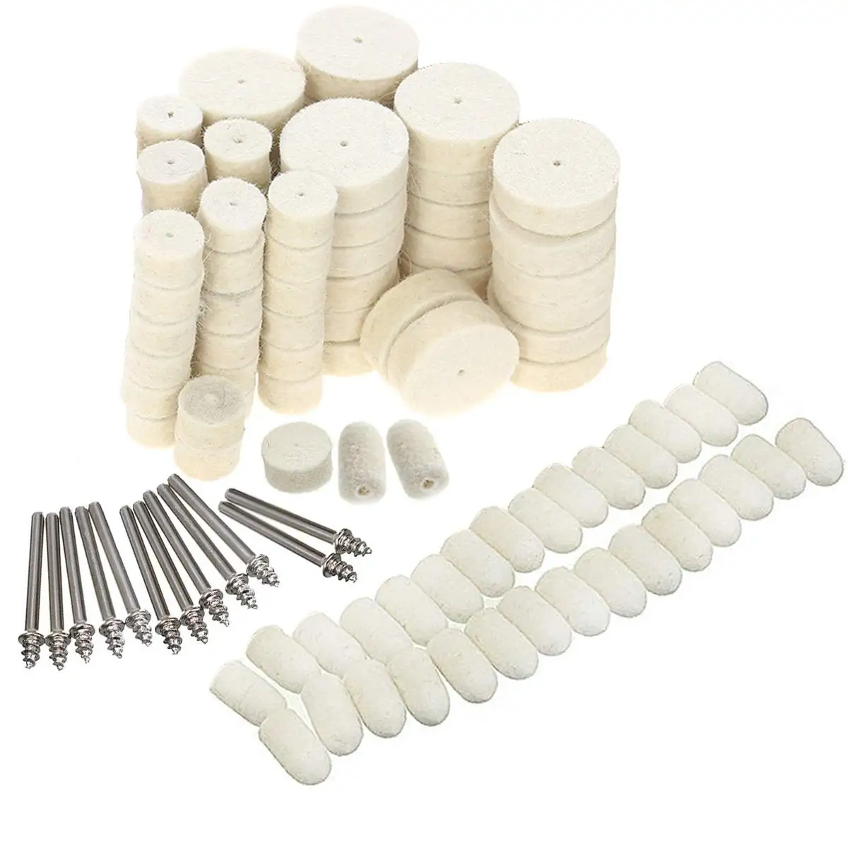 Polishing wheel, point and mandrel sleeve for Dremel Polishing Kit, for Dremel Rotary Tools - Accessories Kit - 1/8 inch shank (