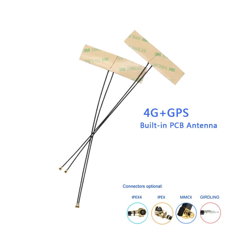 Internal FPC IPEX UFL connector Omni GPS 4G GSM Combo Antenna 1575.42Mhz LTE 8dbi antenna with 2pcs cables