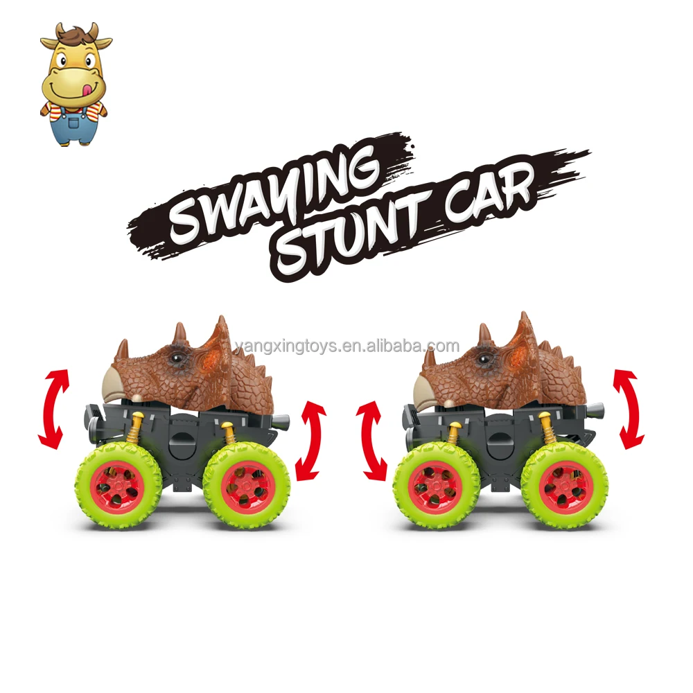 Factory Animal Inertia Car Toy Die cast Kids Gift 4 wheels Friction Stunt Off-Road Vehicle 360 Degree Rotation Boys Girls