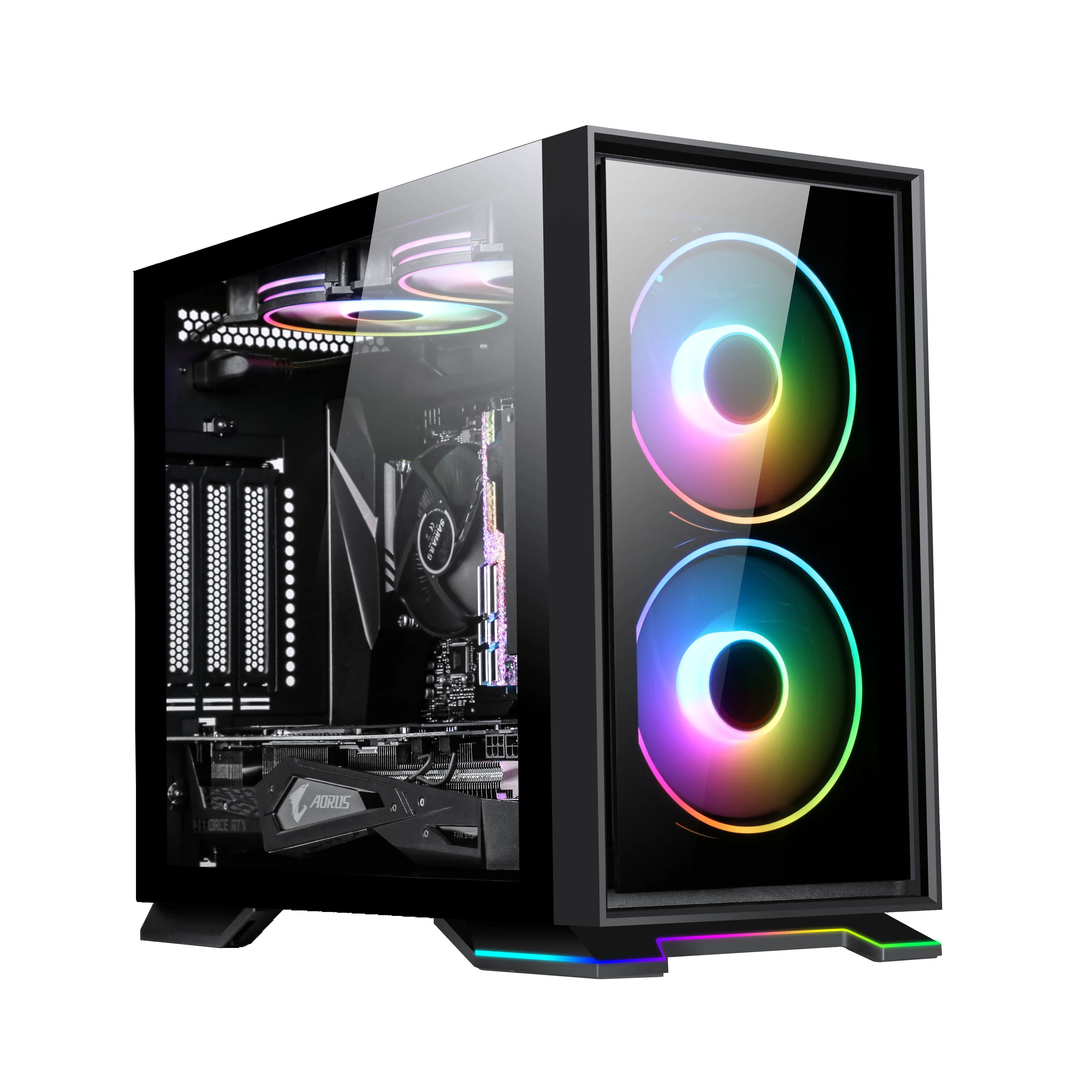 SAMA usb 3.0 fast transmission itx case support SFX PSU pc cabinet ARGB strip desktop case