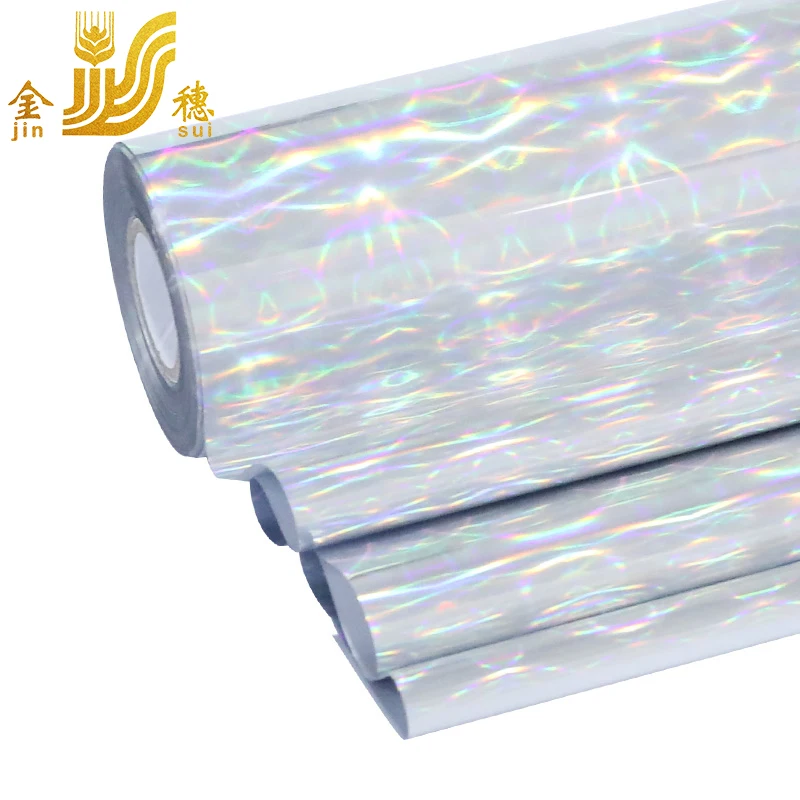 JINSUI Silver Glitter Laser Foils Paper Heat Transfer Hot Stamping Holographic Reactive Foils