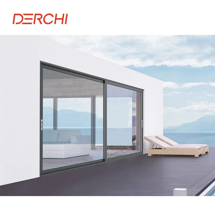 High quality exterior double glass modern aluminum frame sliding door prices