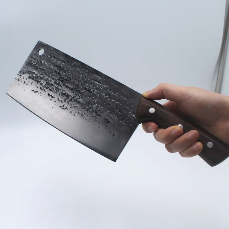 Heavy Duty Chinese kitchen chef Cleaver knife with Wooden Handle for meat and vegetables