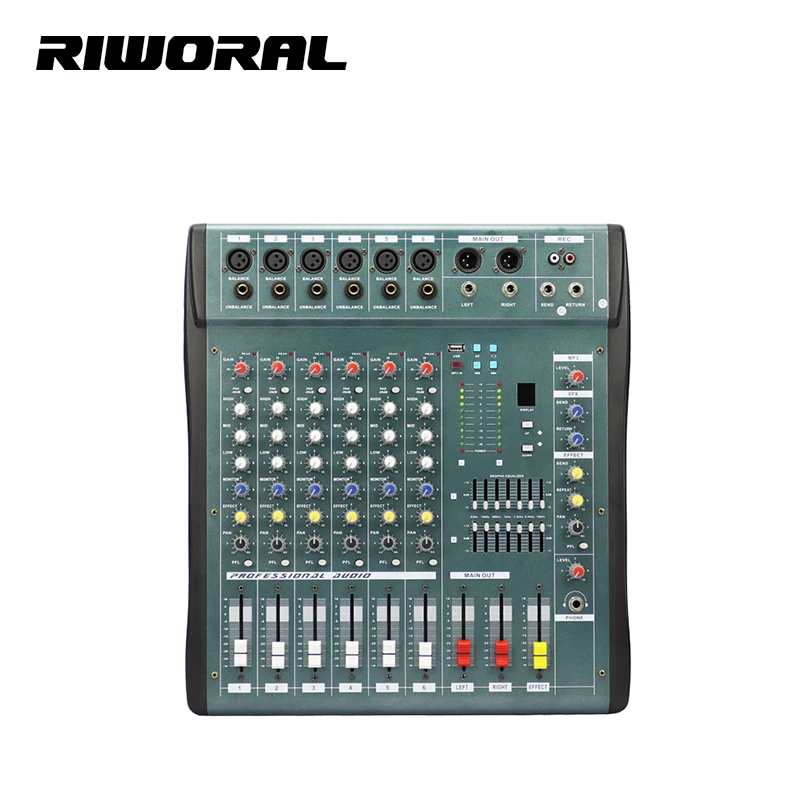 MX606 High Quality 6 Channel Sound Mixer Audio Karaoke Usb Recording With Effects