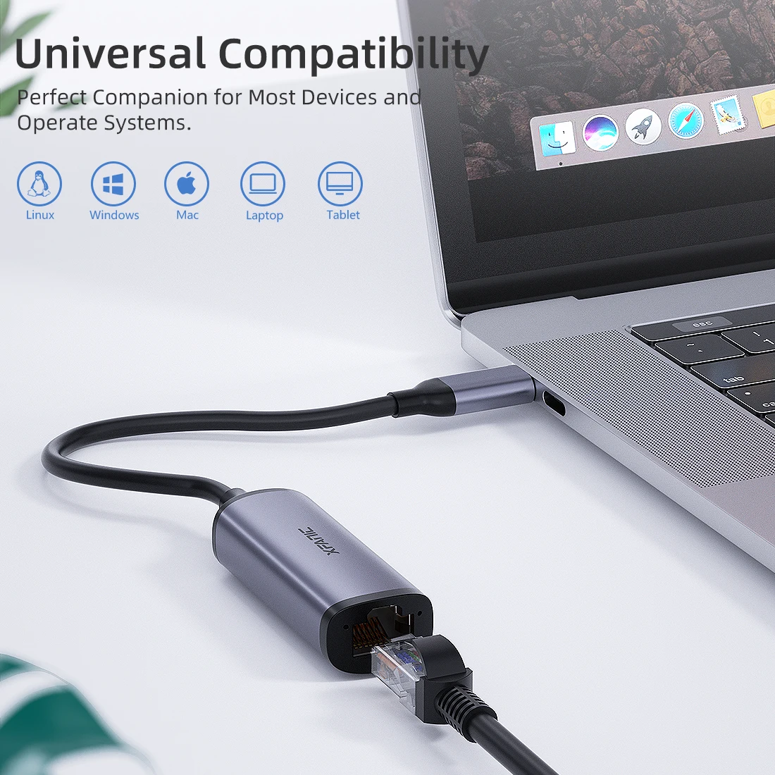  Алюминиевый Портативный гигабит RJ45 LAN конвертер USB-C до 2 5 Гб Otg Lan адаптер типа C