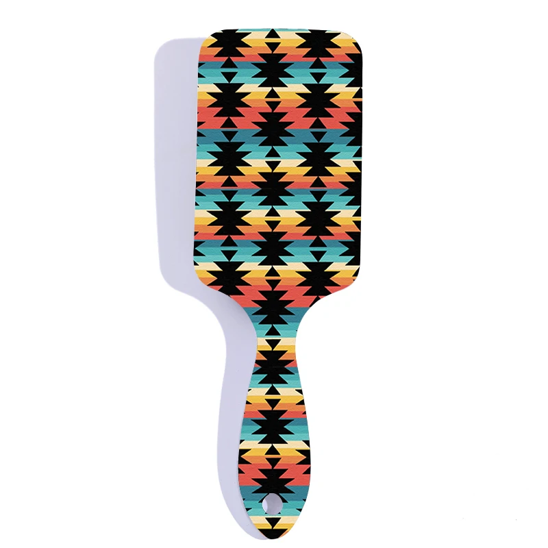 Custom Pattern Western Style Aztec Leopard Printed Hair Brushes Comb For Girl