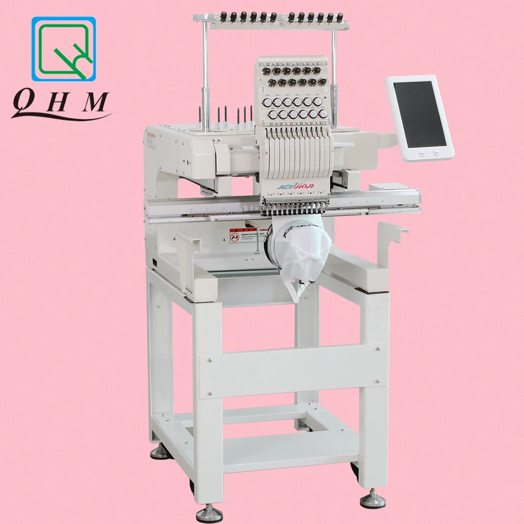 QHM design ladies suits computerized 3D flat/cap Embroidery Machine For Sale
