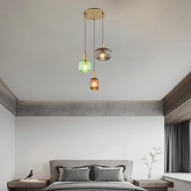 Custom Design OEM ODM Pendent Lamp Metal Glass Ball Hanging Lighting Home Decor Chandelier For Dining Room Living Room