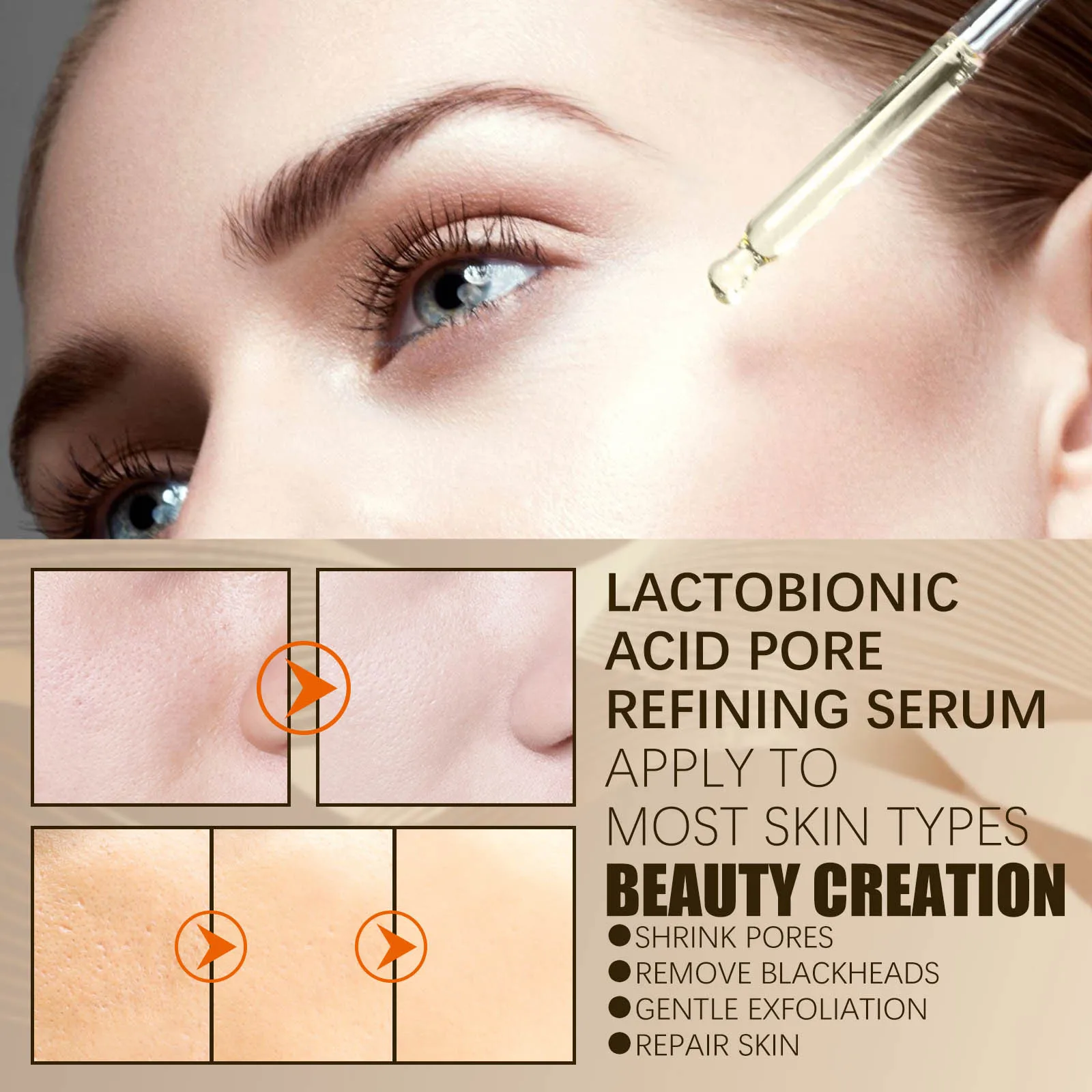High Quality Lactobionic Acid Skin Repairing Pore Refining Blackhead Remover Serum