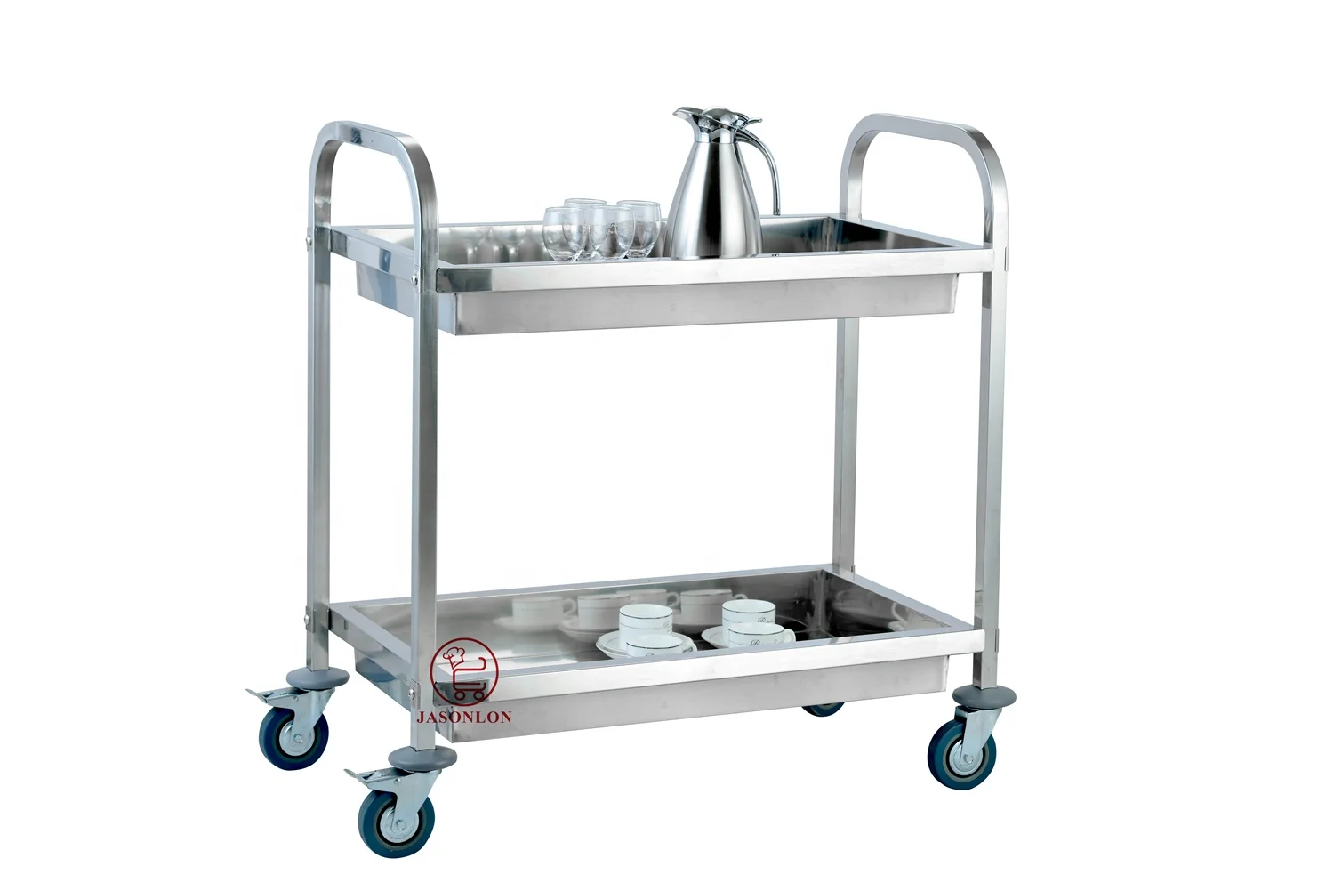 Catering Equipment Stainless Steel 3 tiers Working Table Dining Cart Hotel Kitchen Trolley with Wheels Kitchen Food Cart