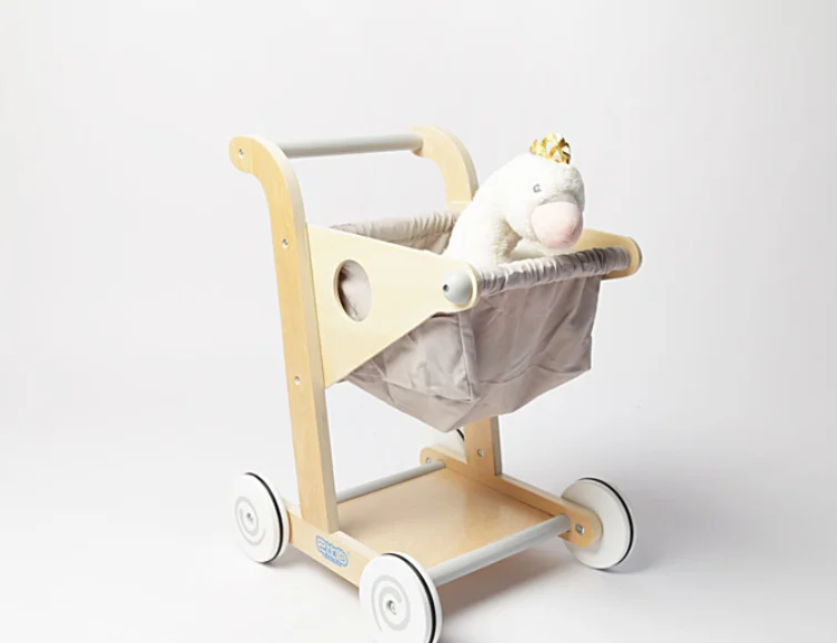 Wholesale Cute Wooden Home Shopping Cart New Design High Quality Boys Girls Simulation Role Playing education Toys