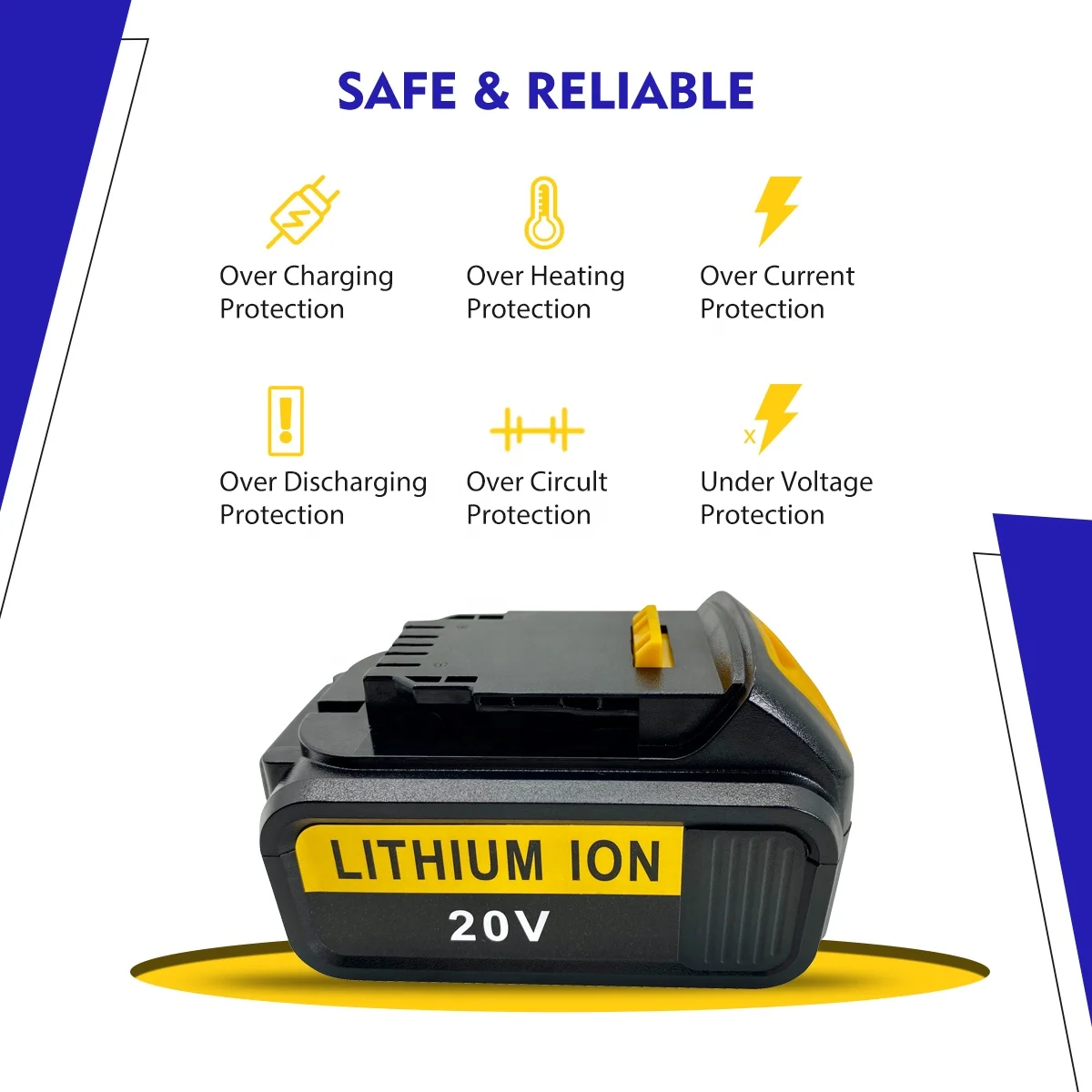 DCB200 6.0Ah Replace for DEWALT 20V MAX Battery DCB205 DCB206 Compatible with Dewalt 20v Battery and Dewalt 20V Max XR Tools