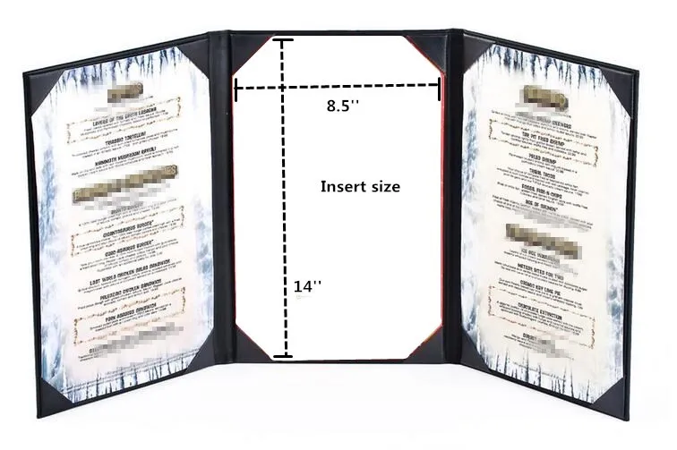 Luxury Booklet Wine List Menu Cover Hot Selling A4 Restaurant Menu Holder Leather Restaurant Menu Covers