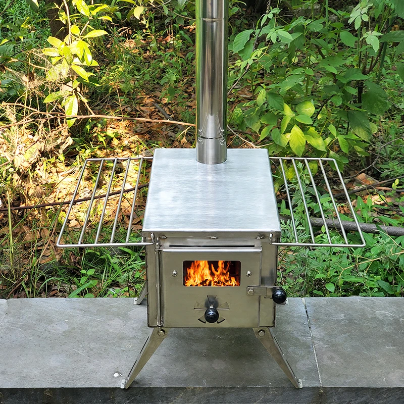 Outdoor Mini Camping Stoves Wood Burning Stove Portable Stainless Steel  Wood Burning Stove