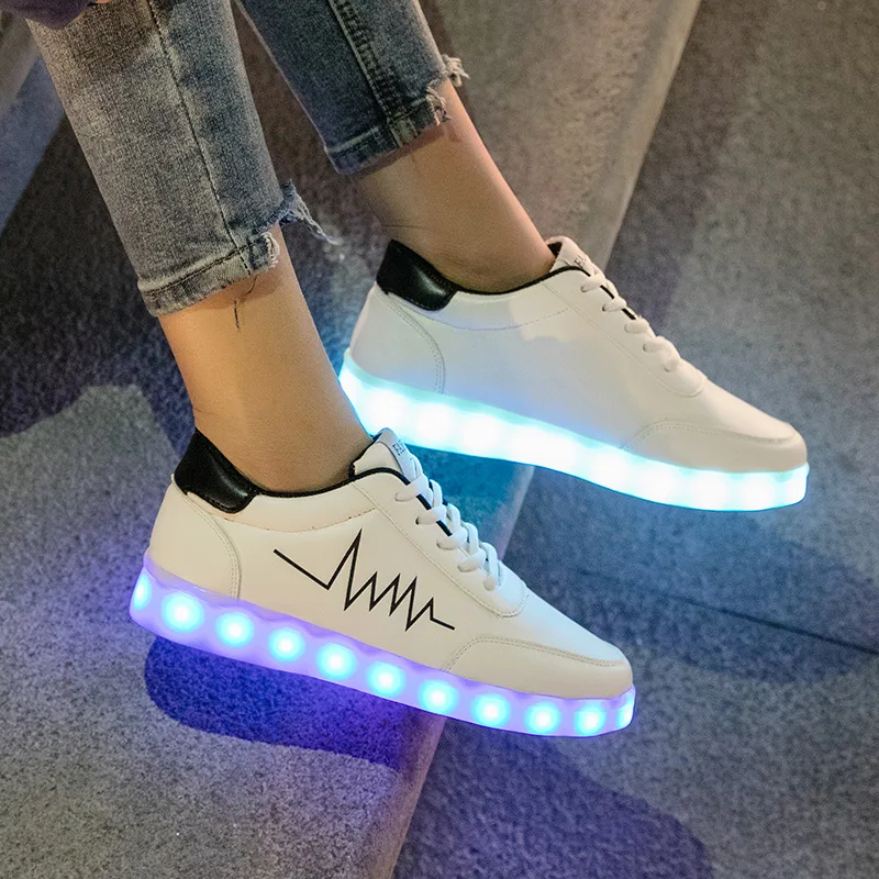 Colorful Light For Lovers Led Shoes Running Charging Men And Women Board