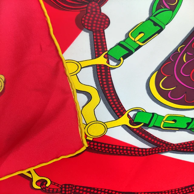 Модный дышащий шелковый шарф с квадратным принтом, Шелковый платок для хиджаба, хиджаб для женщин