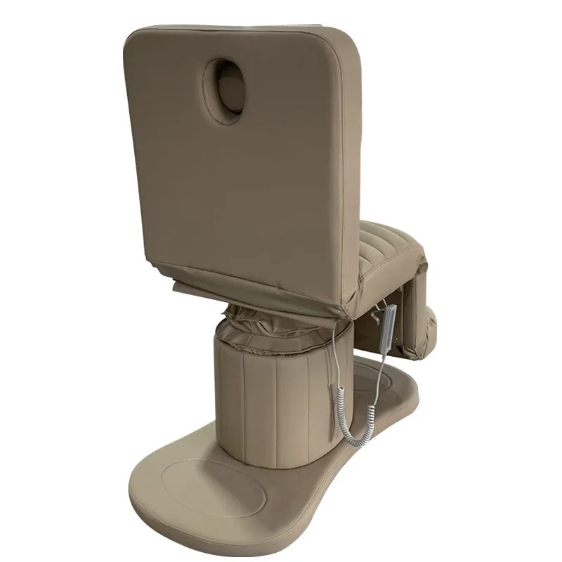 Brown Curved  Massage Beauty Facial Bed Ergonomic de Massage Electric Eyelash Facial Bed Beauty Bed Cosmetic Beauty Salon